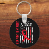 Lees haar vechtnichtje Heart Disease Awareness Us  Sleutelhanger (Voorkant)