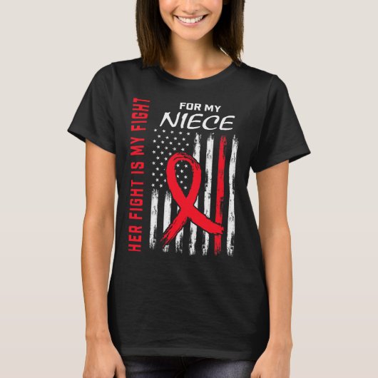 Lees haar vechtnichtje Heart Disease Awareness Us  T-shirt (Voorkant)