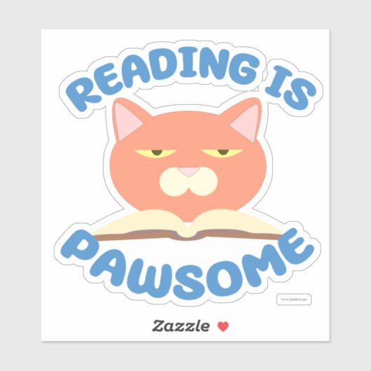 Lees het boek Pawsome Funny Cat Cartoon Sticker (Vel)