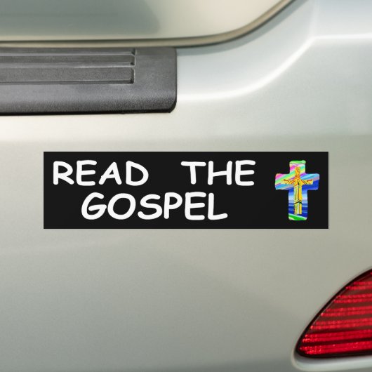 Lees het evangelie bumpersticker (Op auto)