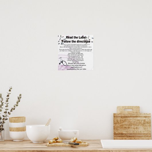 Lees het label en volg de instructies op poster (Keuken)