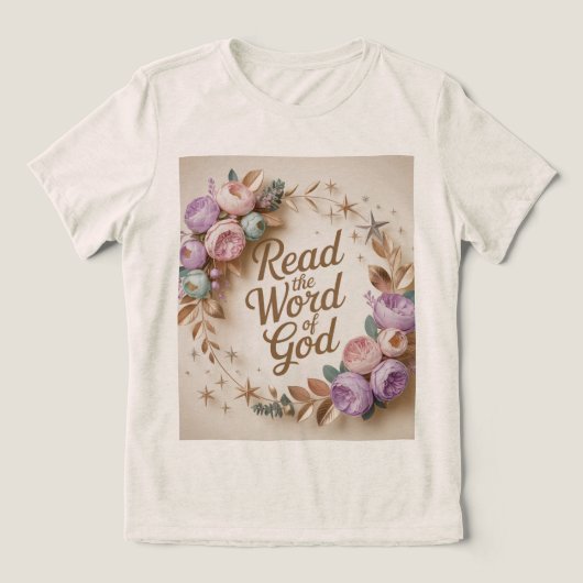 Lees Het Woord Van God Oatmeal Tri-Blend Shirt (Design voorkant)