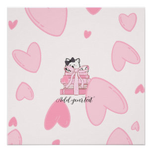 Lees • Houd van • Toon – Kat & Boek Glanzende Post Perfect Poster
