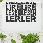 Lees in 8 Talen Lino Print Keukenhanddoeken (Gevouwen)
