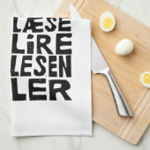 Lees in 8 Talen Lino Print Keukenhanddoeken (Quarter Fold)