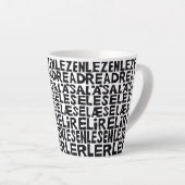 Lees in 8 Talen Lino Print Latte Mok (Rechterhoek)