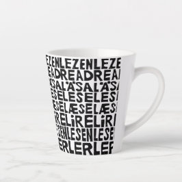 Lees in 8 Talen Lino Print Latte Mok