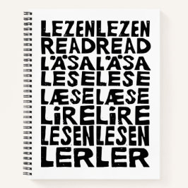 Lees in 8 Talen Lino Print Spiral Notitieboek