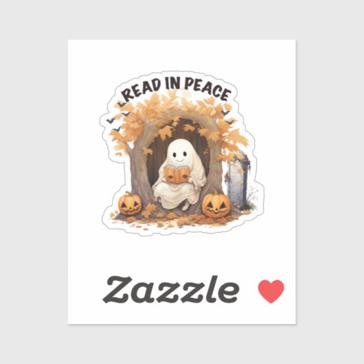 Lees in vrede Boo Geest Sticker (Vel)