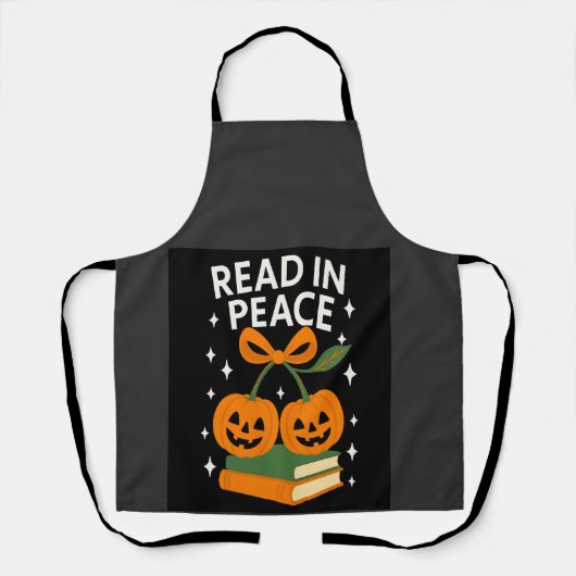 Lees in vrede grappig Halloween-boek Schort (Voorkant)