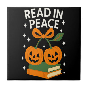 Lees in Vrede Grappig Halloween Boek Tegeltje