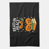 Lees in vrede Grappig Halloween-boek Theedoek (Verticaal)