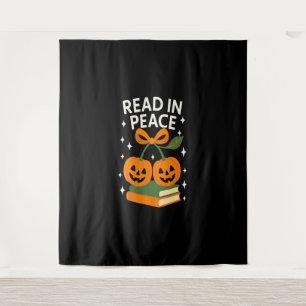 Lees in vrede Grappig Halloween-boek Wandkleed