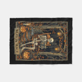 Lees in Vrede Skelet Halloween Lees verboden boeke Fleece Deken (Voorkant (Horizontaal))