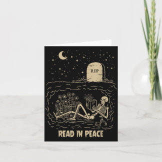 Lees in vrede Skelet leest boeken Grappig Kaart