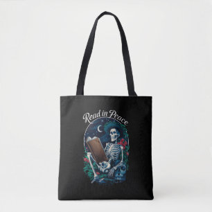 Lees in Vrede Skelet Lezer Boekenliefhebber Boekac Tote Bag