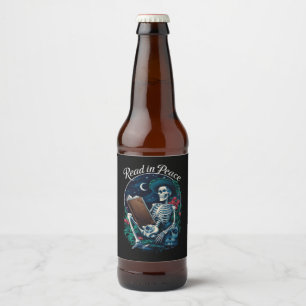 Lees in Vrede Skelet Lezer Boekenliefhebber Boekli Bier Etiket