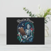 Lees in Vrede Skelet Lezer Boekenliefhebber  Kaart (Staand voorkant)