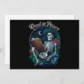 Lees in Vrede Skelet Lezer Boekenliefhebber  Kaart (Voorkant / Achterkant)