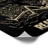 Lees in Vrede Skeleton Boeken lezen Funny Hallowe Poster (Hoek)