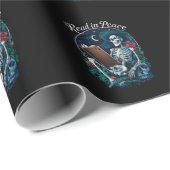 Lees in Vrede Skeleton Leesboek Lover Bookish Cadeaupapier (Rol Hoek)