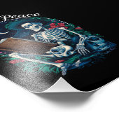 Lees in Vrede Skeleton Leesboek Lover Bookish Foto Afdruk (Hoek)