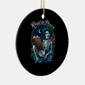 Lees in Vrede Skeleton Leesboek Lover Bookish Keramisch Ornament (Rechts)