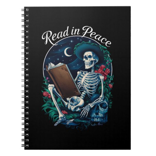 Lees in Vrede Skeleton Leesboek Lover Bookish Notitieboek (Voorkant)