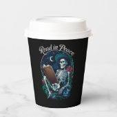 Lees in Vrede Skeleton Leesboek Lover Bookish Papieren Bekers (Voorkant)