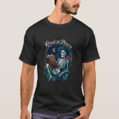 Lees in Vrede Skeleton Leesboek Lover Bookish T-shirt (Voorkant)