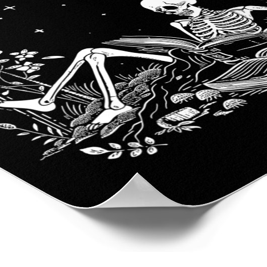 Lees in Vrede Spooky Teacher Skeleton Trick Teach Poster (Hoek)