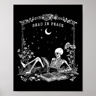 Lees in Vrede Spooky Teacher Skeleton Trick Teach Poster