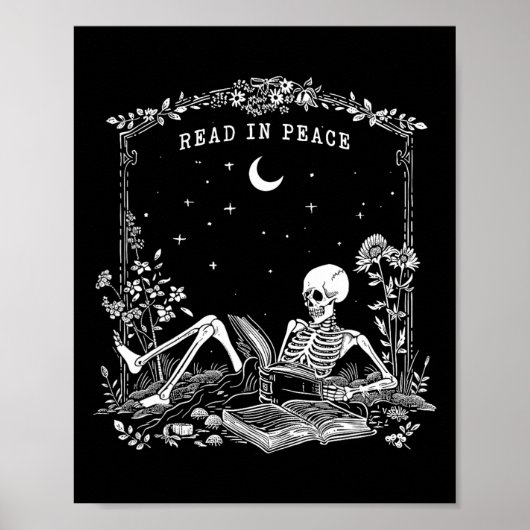 Lees in Vrede Spooky Teacher Skeleton Trick Teach Poster (Voorkant)