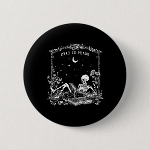 Lees in Vrede Spooky Teacher Skeleton Trick Teach Ronde Button 5,7 Cm