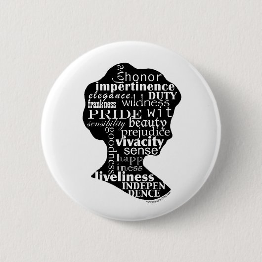 Lees Jane Austen Cameo Ronde Button 5,7 Cm (Voorkant)