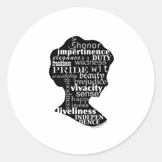 Lees Jane Austen Cameo Ronde Sticker