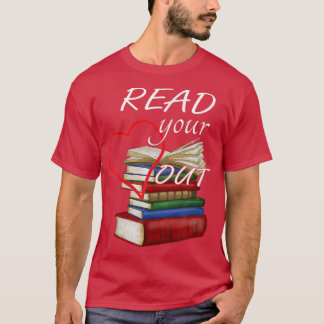 Lees je hart uit de literaire leraar boekworm t-shirt