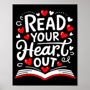 Lees je hart uit valentijnsdagboek en lezen poster