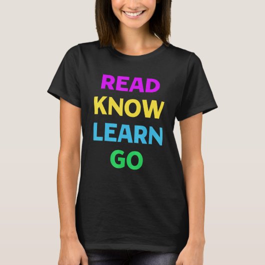 Lees kennis Meer weten over Go Books School Teache T-shirt (Voorkant)