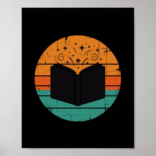 Lees kinderboeken grappige vintage retro mannen poster (Voorkant)