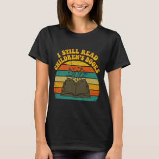 Lees kinderboeken grappige vintage retro mannen t-shirt