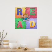 LEES kleurrijk Poster (Keuken)