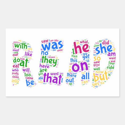 Lees! Leer je zinnetje! Rechthoekige Sticker (Voorkant)