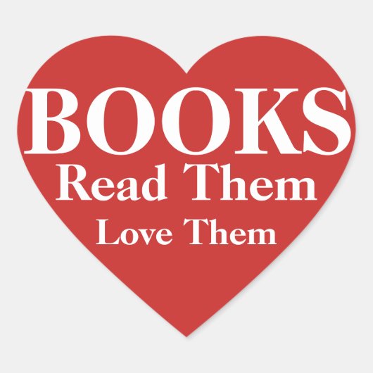 Lees, Love Books Hart Sticker (Voorkant)