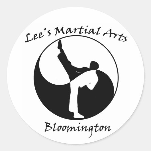 Lee's Martial Arts Logo Ronde Sticker (Voorkant)