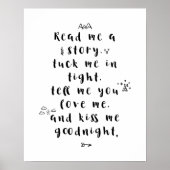 Lees me een verhaal, stop me strak aan Nursery Quo Poster (Voorkant)