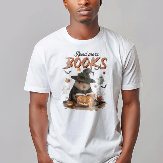 Lees meer Boeken Capybara Halloween Grappig T-shir T-shirt