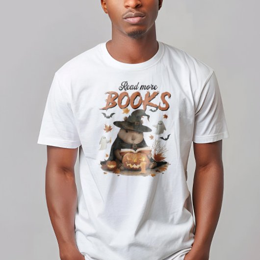 Lees meer Boeken Capybara Halloween Grappig T-shir T-shirt