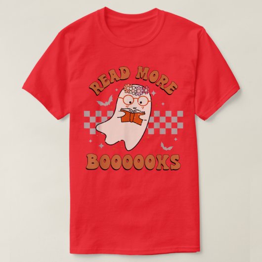 Lees meer boeken Cute Ghost Meer boeken H T-shirt (Design voorkant)