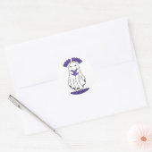 Lees meer Boeken Halloween Ghost Paarse Ronde Sticker (Envelop)